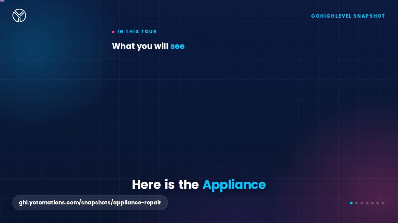 Appliance Repair GoHighLevel snapshot, a quick tour