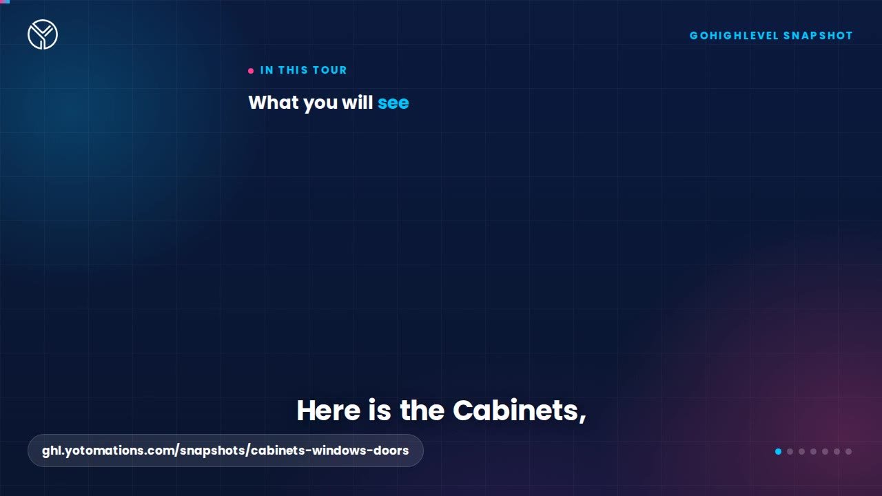 Cabinets, Windows and Doors GoHighLevel snapshot, a quick tour