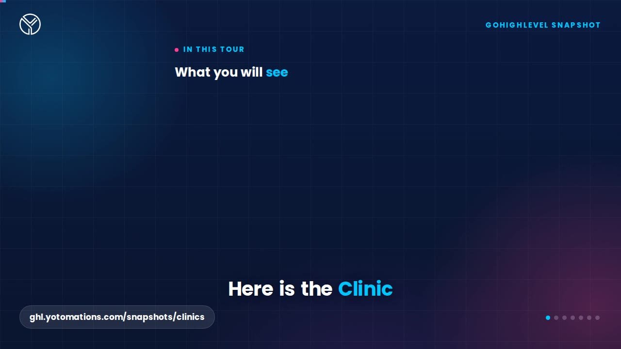 Clinic GoHighLevel snapshot, a quick tour
