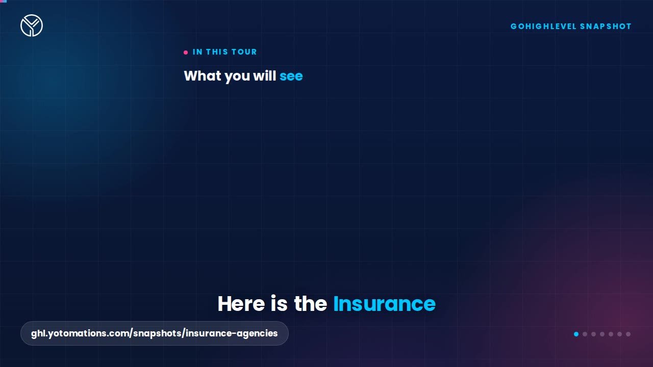Insurance Agency GoHighLevel snapshot, a quick tour