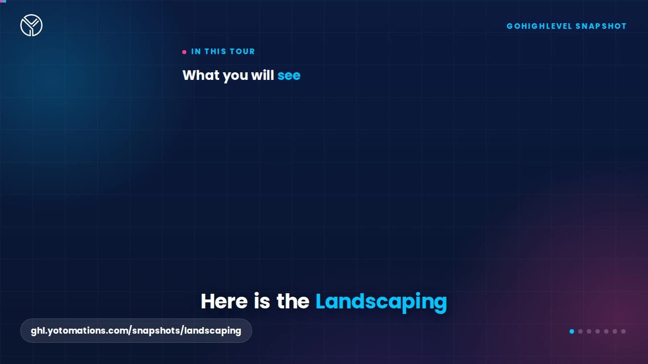 Landscaping GoHighLevel snapshot, a quick tour