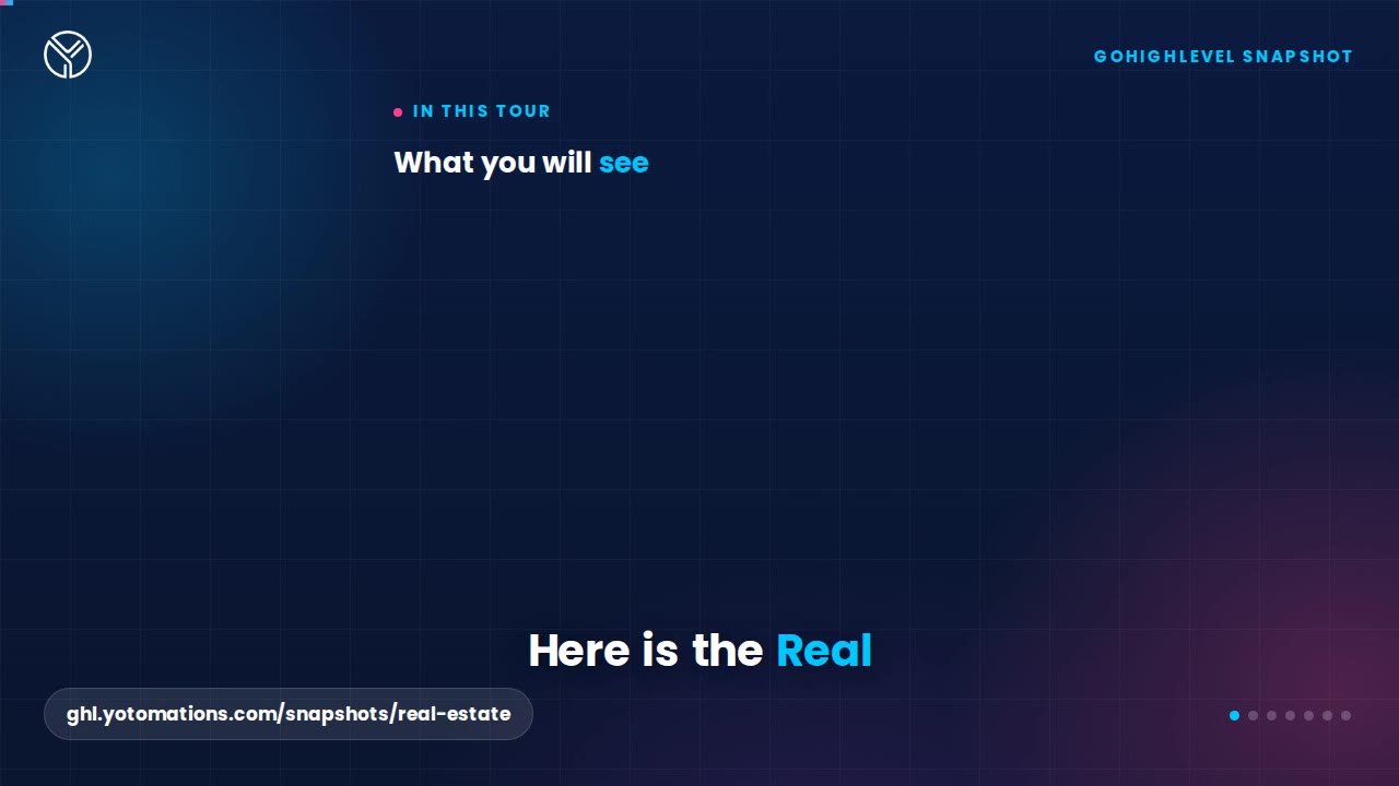 Real Estate GoHighLevel snapshot, a quick tour