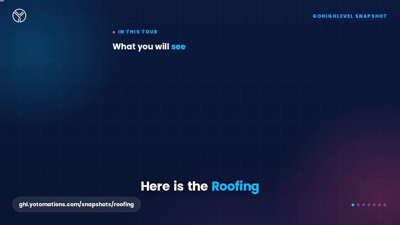 Roofing GoHighLevel snapshot, a quick tour
